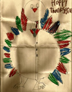 drawing turkey thanksgiving artwork child